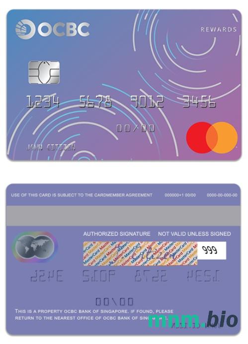 Singapore OCBC Bank rewards przykład karty mastercard w formacie PSD